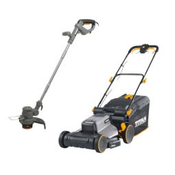 Set cortabordes 350 W  y cortacésped 1700 W Titan