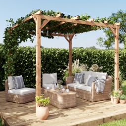 Pérgola de madera Harmala 3x3m Blooma