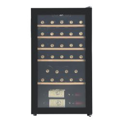 Vinoteca 33 botellas negro y madera
