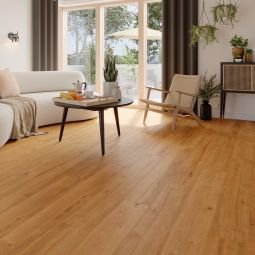 Suelo laminado taupe resistente al agua 8mm AC5 Caubert