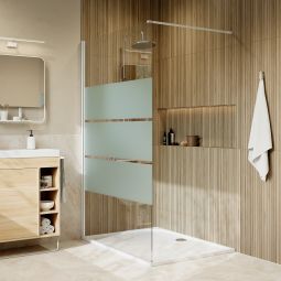 Panel italiano blanco con cristal serigrafiado 120cm Odalia