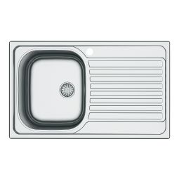 Fregadero inoxidable Jabiri 1 seno + escurridor 86x50cm