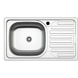 Fregadero compacto inoxidable Jabiri 1 seno + escurridor 76x43,5cm