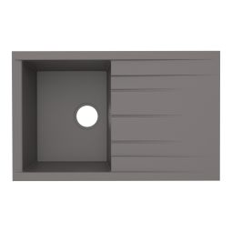 Fregadero resina gris Ising 1 seno + escurridor 80x50cm Cooke & Lewis