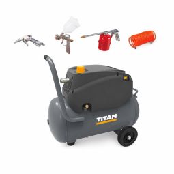 Compresor 24L 1,5 hp con 4 accesorios Titan