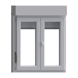 Ventana pvc oscilobatiente blanca con persiana 117x100cm 60mm