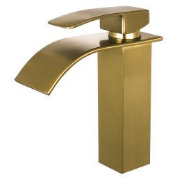 Valaz grifo de lavabo monomando cascada dorado cepillado