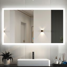 Espejo de baño LED 120×70cm ++ antivaho + interruptor táctil