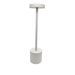 Lámpara de mesa LED metal blanco táctil recargable 3 tonos, 2000mah