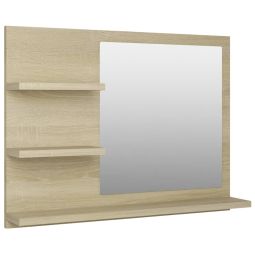 Espejo de baño de roble sonoma 60x10,5x45 cm aglomerado