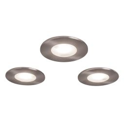 3 EMPOTRABLES LED 7,5 W REDONDO CROMO CEPILLADO