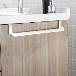 Kibath toallero sin taladros de 36 cm blanco mate de acero inoxidable