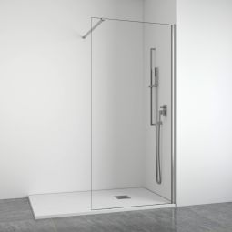 Mampara de ducha frontal fija 8 mm plata 88-90 cm bellobath