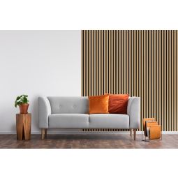 Revestimiento de pared palilleria MDF acústico roble claro Quanti 244x52cm