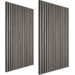 Tectake 2 paneles de pared aspecto de madera, 120x60x2,1cm roble gris claro