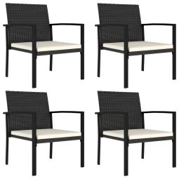 vidaXL sillas de comedor de jardín 4 unidades ratán sintético negro