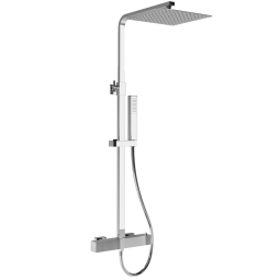 Valaz barra de ducha termostática cuadrada ajustable 120cm cromada - 40cm