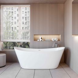 Aica bañera acrílica exenta,1700x720x650mm,estilo ovalado,blanco