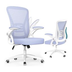 Silla de oficina con reposabrazos ajustables, violeta claro