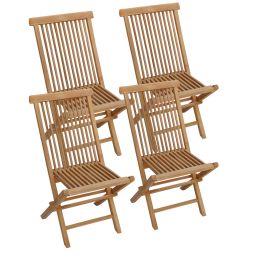 Pack de 4 sillas de jardín de teca lombok