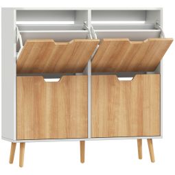 Mueble zapatero 95x26x95 cm bicolor Homcom, hogar - muebles de recibidor