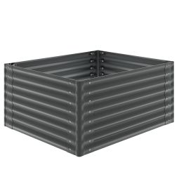 Tectake huerto elevado, acero galvanizado, fondo abierto, antracita