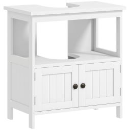 Armario de baño 60x30x60 cm mdf color blanco kleankin, hogar - baño