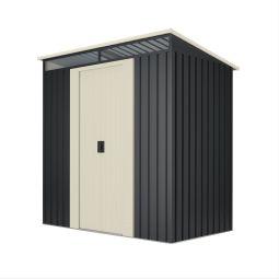 Caseta metálica de jardín 2,3m2 Wasabi – tragaluz - puerta corredera - gris