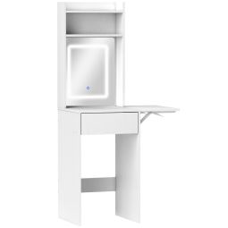 Tocador de maquillaje 45x45x152 cm color blanco Homcom