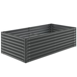 Tectake huerto elevado, acero galvanizado, ergonomico, antracita