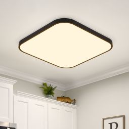 Nettlife lámpara de techo LED plana 27 cm lámpara de  negro blanco cálido