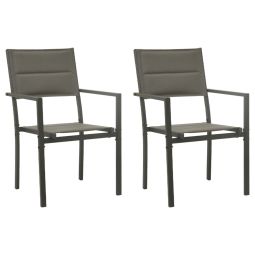 vidaXL sillas de jardín 2 unidades acero y textilene gris y antracita