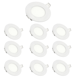 Pack x10 downlight LED 3w blanco frío 6000k redondo empotrar blanco