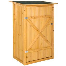 Armario de jardín techo plano madera tratada 75 x 56 x 118 cm marrón
