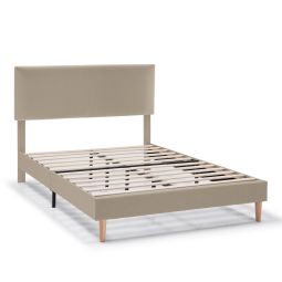 Estructura de cama tapizada lauren de 30 cm, 150x190 cm, beige