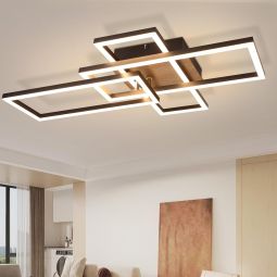Nettlife lámpara de techo LED 3000k lámpara de dormitorio de madera negra