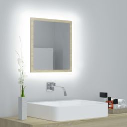 Espejo de baño acrílico color roble sonoma 40x8,5x37 cm