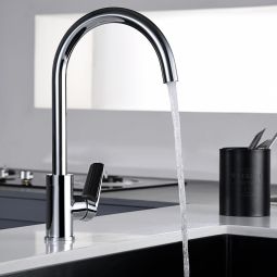 Imex - grifo monomando de cocina alto cromado serie bélgica