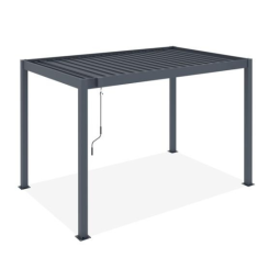 Pérgola bioclimática autoportante PIANA de aluminio gris 3x2m