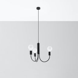 Candelabro piccolo 3 negro acero 45x100x45cm
