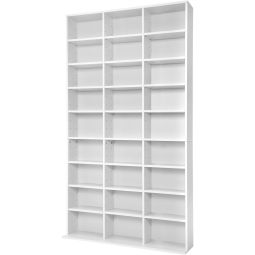 Tectake estantería para cds 27 estantes, 1080 cds capacidad, blanco