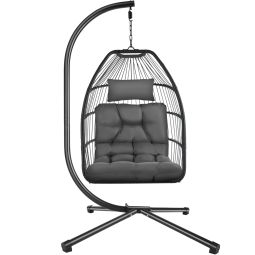 Tectake silla colgante con estructura de aluminio y capacidad 160 kg, gris
