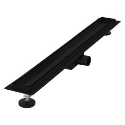 Canal de ducha 80cm 2en1, alicatable, acero inoxidable negro