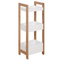 Estantería de baño 27,5x20,8x74 cm mdf, bambú bicolor Homcom, hogar - baño