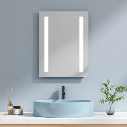 Emke espejo de baño LED espejo de pared 45x60 cm con luz blanca fría
