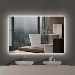 LEDimex-espejo suecia 100x70 cuadrado retroiluminado LED