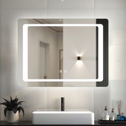 Espejo de baño LED 80×60cm＋antivaho＋interruptor táctil