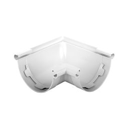 Ángulo de canalón de pvc curvo blanco 125 mm