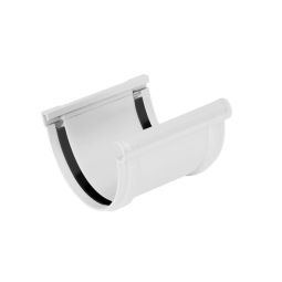 Unión de canalón de pvc curvo blanco 125 mm