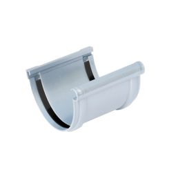 Unión de canalón de pvc curvo gris 125 mm